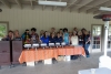 The costumed members and the caterers at the Cinco de Mayo dinner