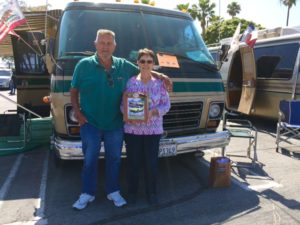 Dave and Arlene Cantrell were awarded a trophy for their beautiful GMC.